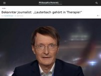 Bild zum Artikel: Bekannter Journalist: „Lauterbach gehört in Therapie!“