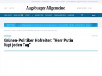 Bild zum Artikel: Grünen-Politiker Anton Hofreiter: „Herr Putin lügt jeden Tag“