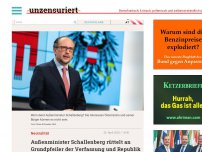 Bild zum Artikel: Außenminister Schallenberg rüttelt an Grundpfeiler der Verfassung und Republik