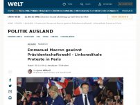 Bild zum Artikel: Emmanuel Macron gewinnt laut erster Prognose Präsidentschaftswahl gegen Marine Le Pen