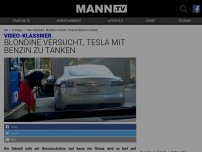 Bild zum Artikel: VIDEO: Frau versucht an Tankstelle ihren Tesla mit Benzin zu tanken