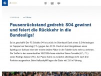 Bild zum Artikel: Pausenrückstand gedreht: S04 gewinnt und feiert die Rückkehr in die Bundesliga!