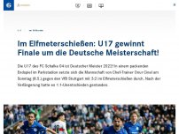 Bild zum Artikel: Im Elfmeterschießen: U17 gewinnt Finale um die Deutsche Meisterschaft!