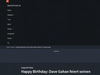 Bild zum Artikel: Dave Gahan feiert seinen 60. Geburtstag – alles Gute!