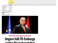 Bild zum Artikel: Ungarn hält Öl-Embargo weiter für inakzeptabel