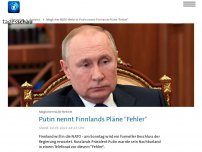 Bild zum Artikel: Möglicher NATO-Beitritt: Putin nennt Finnlands Pläne 'Fehler'