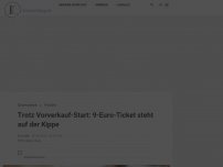 Bild zum Artikel: Trotz Vorverkauf-Start: 9-Euro-Ticket steht auf der Kippe