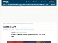 Bild zum Artikel: Habeck schließt höhere Spritpreise ab 1. Juni nicht aus