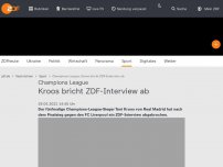 Bild zum Artikel: Kroos bricht ZDF-Interview ab