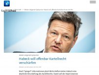 Bild zum Artikel: Wirtschaftsminister Habeck will laut 'Spiegel' Kartellrecht verschärfen