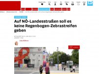 Bild zum Artikel: Toleranz-Symbol - Auf NÖ-Landesstraßen soll es keine Regenbogen-Zebrastreifen geben
