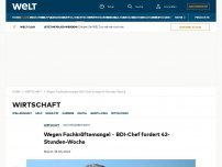 Bild zum Artikel: Wegen Fachkräftemangel – BDI-Chef fordert 42-Stunden-Woche