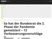 Bild zum Artikel: So hat der Bundesrat die 2. Phase der Pandemie gemeistert – 13 Verbesserungsvorschläge