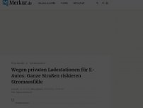 Bild zum Artikel: Wegen privaten Ladestationen für E-Autos: Ganze Straßen riskieren Stromausfälle