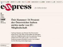 Bild zum Artikel: Öxit-Hammer: 54 Prozent der Österreicher halten nichts mehr von EU-Mitgliedschaft