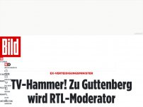 Bild zum Artikel: Ex-Verteidigungsminister - TV-Hammer! Zu Guttenberg wird RTL-Moderator