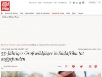 Bild zum Artikel: 55-Jähriger Großwildjäger in Südafrika tot aufgefunden