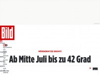 Bild zum Artikel: Mörderhitze droht! - Ab Mitte Juli bis zu 42 Grad