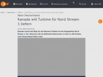 Bild zum Artikel: Kanada will Turbine für Nord Stream 1 liefern
