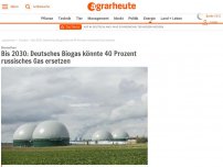 Bild zum Artikel: Bis 2030: Deutsches Biogas könnte 40 Prozent russisches Gas ersetzen #biogas #biogasanlage