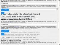 Bild zum Artikel: Paar, das sich nie streitet, feiert 79 Jahre Ehe und seinen 100. gemeinsamen Geburtstag