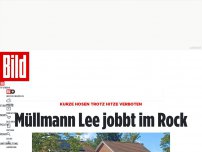 Bild zum Artikel: Weil kurze Hosen verboten sind - Müllmann arbeitet bei der Hitze im Rock