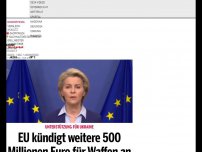 Bild zum Artikel: EU kündigt weitere 500 Millionen Euro für Waffen an