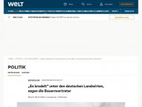 Bild zum Artikel: „Es brodelt“ unter den deutschen Landwirten, sagen die Bauernvertreter