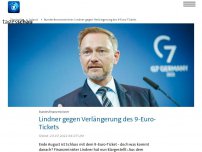 Bild zum Artikel: Lindner lehnt Verlängerung des 9-Euro-Tickets ab