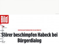 Bild zum Artikel: Wirtschaftsminister in Bayreuth - Störer beschimpfen Habeck bei Bürgerdialog