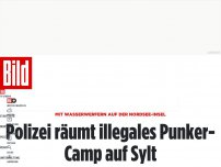 Bild zum Artikel: Wasserwerfer auf Nordsee-Insel - Polizei räumt Punker-Camp auf Sylt