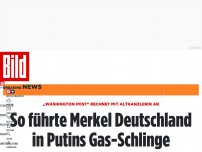 Bild zum Artikel: US-Zeitung rechnet mit Altkanzlerin ab - So führte Merkel Deutschland in Putins Gas-Schlinge