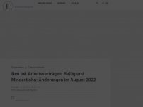 Bild zum Artikel: Neuerung bei Arbeitsverträgen, Bafög und Mindestlohn: Änderungen im August 2022