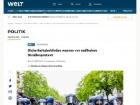 Bild zum Artikel: Sicherheitsbehörden warnen vor radikalem Straßenprotest