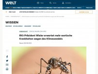 Bild zum Artikel: RKI-Präsident Wieler erwartet mehr exotische Krankheiten wegen des Klimawandels