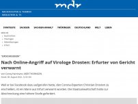 Bild zum Artikel: 'Erschießen': Online-Attacke auf Virologe Drosten - Mann aus Erfurt verwarnt