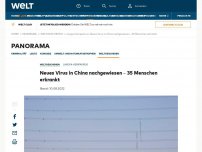 Bild zum Artikel: Neues Virus in China nachgewiesen – 35 Menschen erkrankt