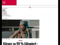 Bild zum Artikel: Körper zu 99 % tätowiert: Frau beklagt sich 'finde keinen Job'