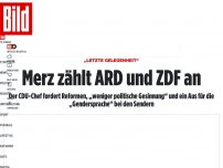 Bild zum Artikel: „Letzte Gelegenheit“ - Merz zählt ARD und ZDF an