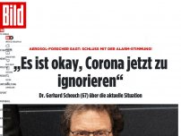 Bild zum Artikel: Aerosol-Forscher: Schluss mit der Alarm-Stimmung! - „Es ist okay, Corona jetzt zu ignorieren“