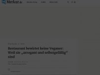 Bild zum Artikel: Restaurant bewirtet keine Veganer: Weil sie „arrogant und selbstgefällig“ sind