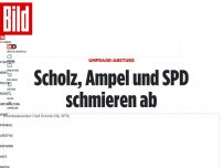 Bild zum Artikel: Umfrage-Absturz - Scholz, ­Ampel und SPD schmieren ab