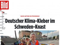 Bild zum Artikel: Nach Aktion in Stockholm - Deutscher Klima-Kleber im Schweden-Knast