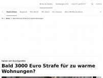 Bild zum Artikel: Bald 3000 Euro Strafe für zu warme Wohnung?<br>