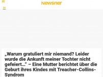 Bild zum Artikel: „Warum gratuliert mir niemand? Leider wurde die Ankunft meiner Tochter nicht gefeiert…“ – Eine Mutter berichtet über die Geburt ihres Kindes mit Treacher-Collins-Syndrom