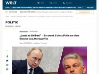 Bild zum Artikel: „Lasst es bleiben!“ – So warnt Scholz Putin vor dem Einsatz von Atomwaffen