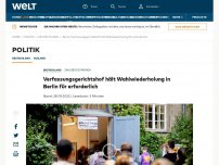 Bild zum Artikel: Verfassungsgerichthof hält Wahlwiederholung in Berlin für erforderlich