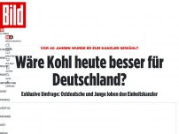 Bild zum Artikel: Vor 40 Jahren zum Kanzler gewählt - Ostdeutsche und Junge loben Helmut Kohl