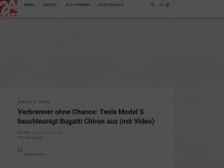 Bild zum Artikel: Verbrenner ohne Chance: Tesla Model S beschleunigt Bugatti Chiron aus (mit Video)