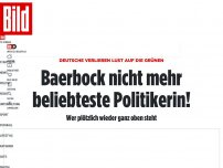 Bild zum Artikel: Deutsche verlieren Lust auf die Grünen - Baerbock nicht mehr beliebteste Politikerin!